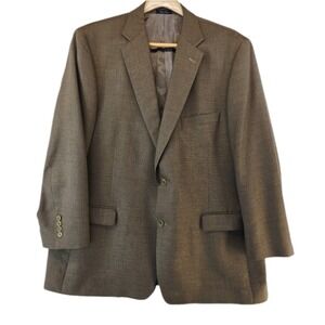 Turnbury Blazer Mens 48R Regular Fit Brown Sport Coat Wool Silk Blend Two Button